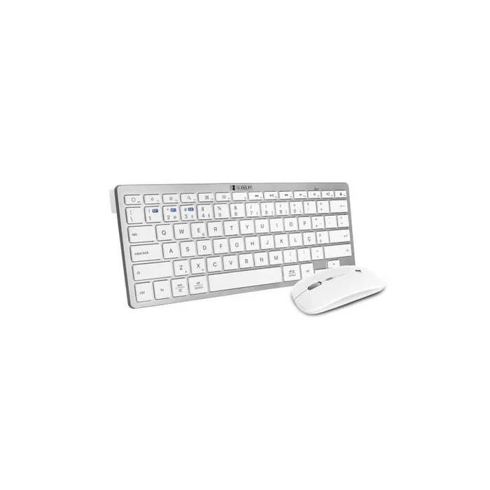 Subblim Combo Teclado y Ratón Inalámbrico Plata Portugués, Bluetooth 5.2 y Receptor USB 2.4G, Multidispositivo, Compacto