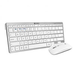 Subblim Combo PT Teclado y Ratón Inalámbrico Plata, Conexión Triple (Bluetooth 2.4G), Compacto, Silencioso, Recargable, 1600 DPI, Para PC/Mac/Android/iOS/Smart TV