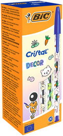 Boligrafo Bic Cristal Kawaii Azul Caja 20