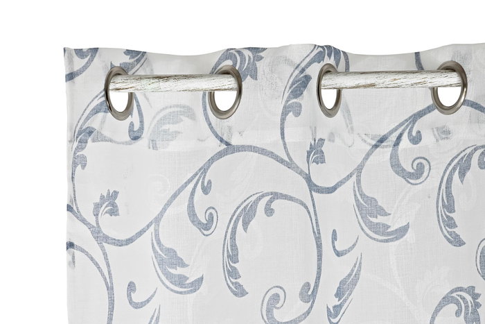 DKD Home Decor Cortina Alpino Barroco Azul Blanco 270 x 140 cm (2 Unidades)