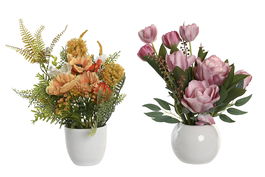 DKD Home Decor Planta Rosa Amarillo 15 x 31 x 15 cm (12 Unidades)