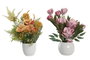 DKD Home Decor Set de 12 Plantas Decorativas Surtidas en Rosa, Amarillo y Blanco