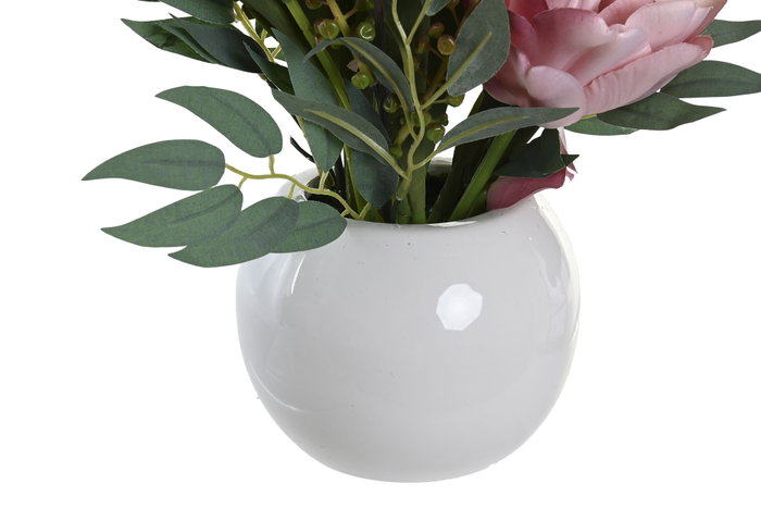 DKD Home Decor Set de 12 Plantas Decorativas Surtidas en Rosa, Amarillo y Blanco