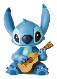 Enesco 6002188 Figura Disney Lilo & Stitch, Stitch con Ukelele, Poliresina, Azul Marrón Turquesa, 50.8 x 63.5 x 85.7 mm