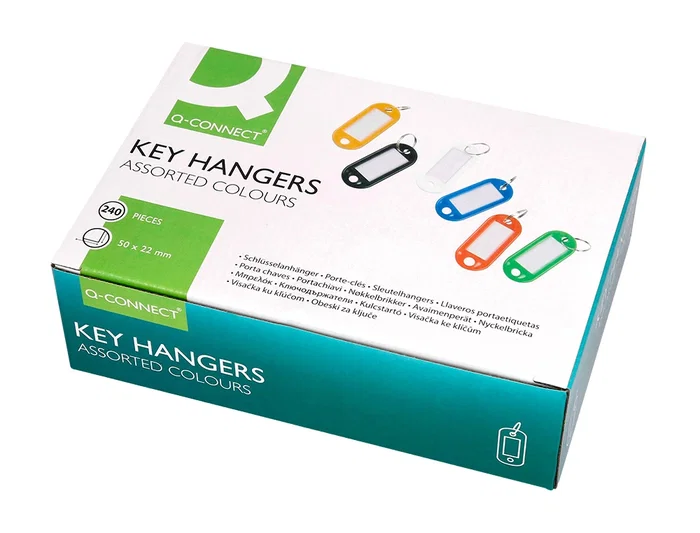 Q-connect Llavero Portaetiquetas Expositor 240 Unidades Colores Surtidos
