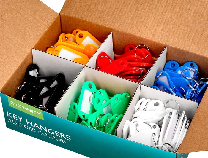 Q-connect Llavero Portaetiquetas Expositor 240 Unidades Colores Surtidos