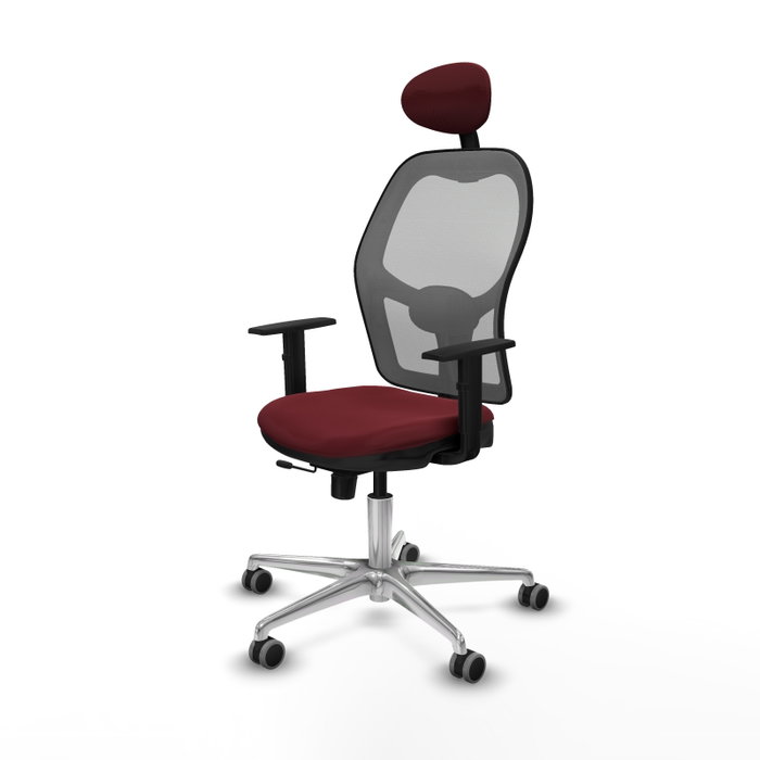 PIQUERAS Y CRESPO Silla de oficina Jorquera con mecanismo Sincro/Traslack, Granate y Gris