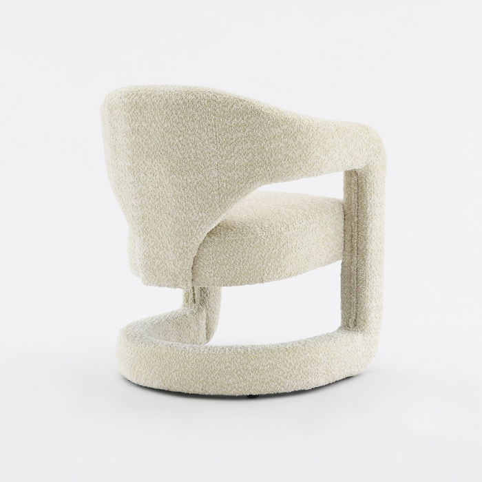 DKD Home Decor 2c24 Sillón Crudo Poliester Boucle 65 x 82 x 66 cm