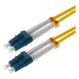 Helos Cable de parcheo de fibra óptica LWL OS2 Duplex LC/LC amarillo 10,0m