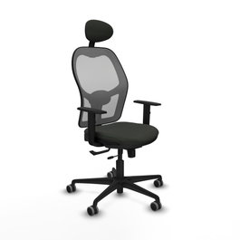 PIQUERAS Y CRESPO Silla de oficina Jorquera con mecanismo Sincro/Traslack Negro/Gris