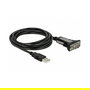 DELOCK 65962 Adaptador USB 2.0 a Serie RS-232 DB9 Macho a Macho 3m Negro
