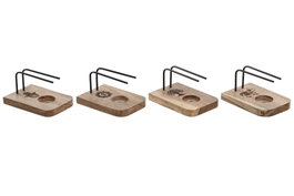 DKD Home Decor Soporte para Incienso de Mango y Hierro Surtido de 4 Unidades