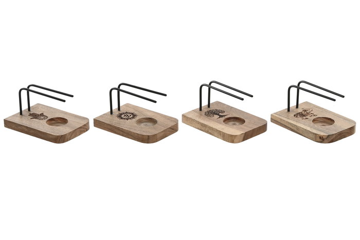 DKD Home Decor Soporte para Incienso de Mango y Hierro Surtido de 4 Unidades DKD Home Decor Soporte para Incienso de Mango y Hierro Surtido de 4 Unidades