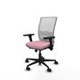 PIQUERAS Y CRESPO Silla de oficina Haches Rosa y Blanca con mecanismo Sincro/Traslack