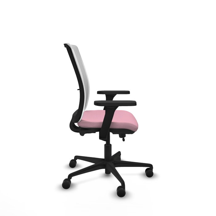 PIQUERAS Y CRESPO Silla de oficina Haches Rosa y Blanca con mecanismo Sincro/Traslack