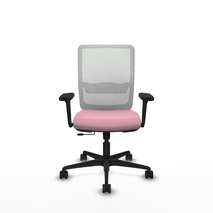 PIQUERAS Y CRESPO Silla de oficina Haches Rosa y Blanca con mecanismo Sincro/Traslack