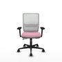 PIQUERAS Y CRESPO Silla de oficina Haches Rosa y Blanca con mecanismo Sincro/Traslack
