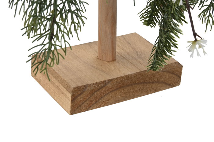 DKD Home Decor Decoración Navidad Tradicional Verde Rojo PVC Madera Piñas Árbol Acebo 18 x 62 x 38 cm (2 Unidades)