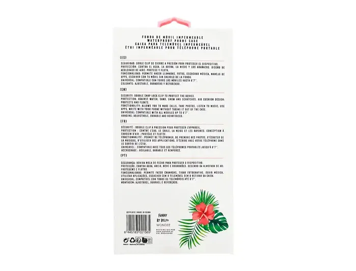 Wondee Funda impermeable para móvil hasta 6.7' Wondee Tropical