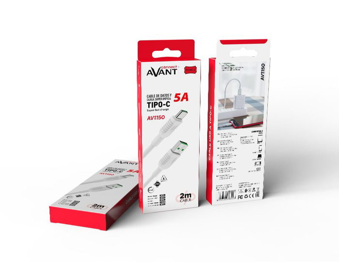 AVANT CONNECT Cable USB A a Tipo C 2 m 5A Carga Rápida - Force Edition