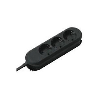 Bachmann SMART Regleta de enchufes, 3 tomas con contacto de protección, cable 1.5 m, color negro Bachmann SMART Regleta de enchufes, 3 tomas con contacto de protección, cable 1.5 m, color negro