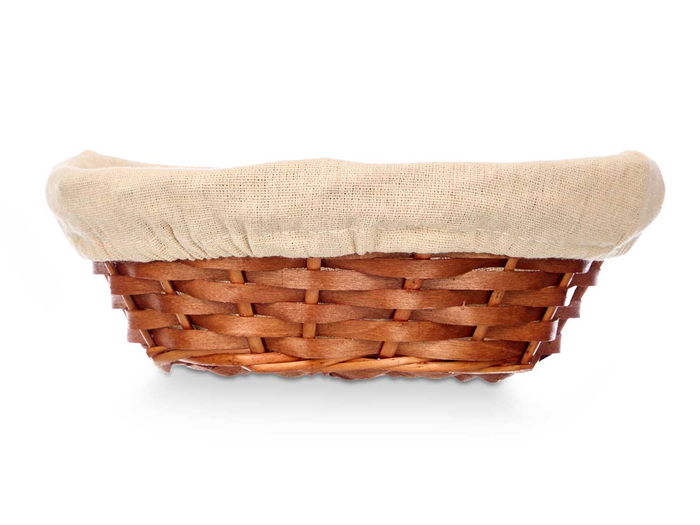 Kipit Cesta Ovalada Mimbre y Madera 25 cm x 9 cm x 25 cm (Set de 36)