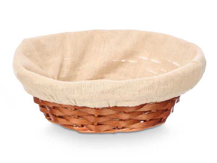 Kipit Cesta Ovalada Mimbre y Madera 25 cm x 9 cm x 25 cm (Set de 36)