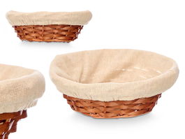 Kipit Cesta Ovalada Mimbre y Madera 25 cm x 9 cm x 25 cm (Set de 36)