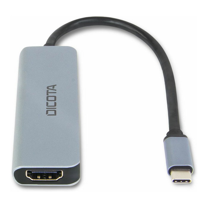 DICOTA D Dicota USB-C 5-in-1 Video Hub 4K Plata Hub 5 en 1 PD 100W D32060 D32060 100W
