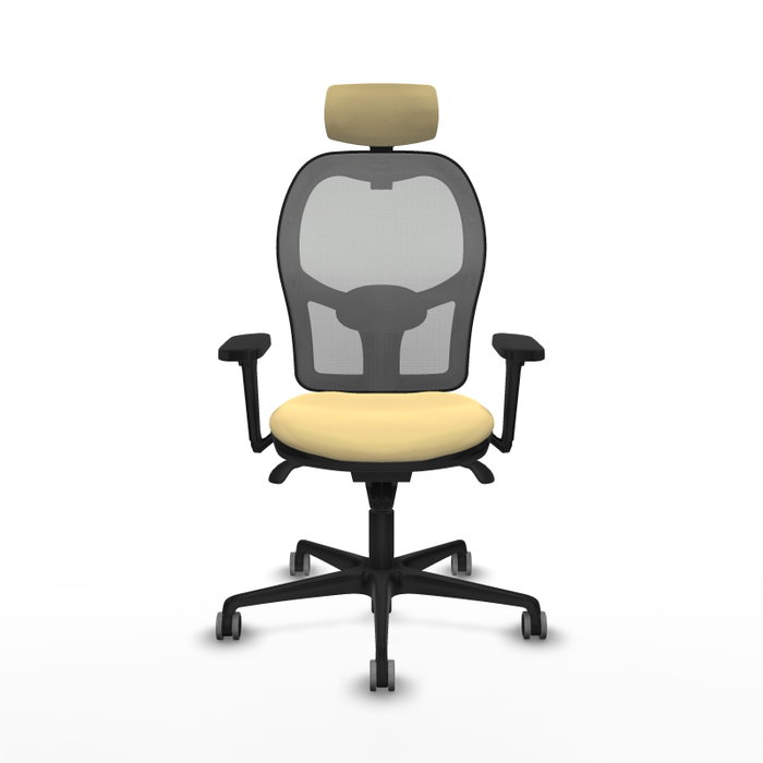PIQUERAS Y CRESPO Silla de oficina Jorquera con mecanismo Sincro, Crema y Gris PIQUERAS Y CRESPO Silla de oficina Jorquera con mecanismo Sincro, Crema y Gris