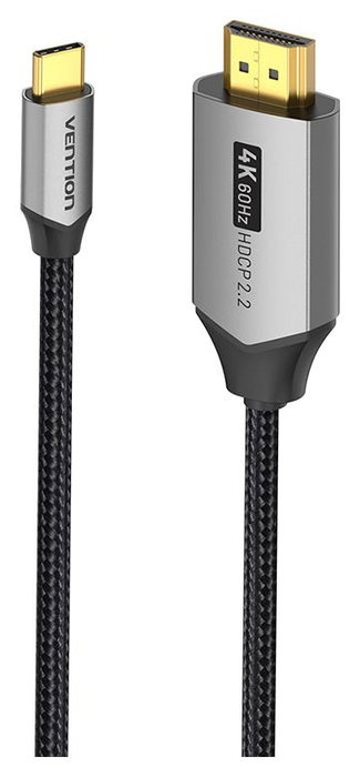 Vention Cable USB-C a HDMI CRBBG 4K 1,5m Negro/Gris Vention Cable USB-C a HDMI CRBBG 4K 1,5m Negro/Gris
