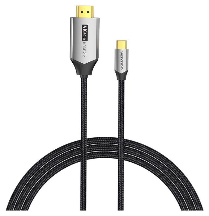 Vention Cable USB-C a HDMI CRBBG 4K 1,5m Negro/Gris Vention Cable USB-C a HDMI CRBBG 4K 1,5m Negro/Gris