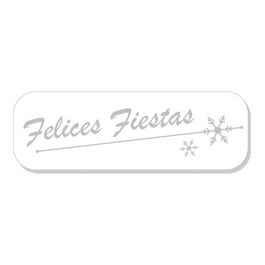 Etiquetas Regalo Adh. Holograficas Rollo 250 Uds. 45X15 Felices Fiestas Blanco
