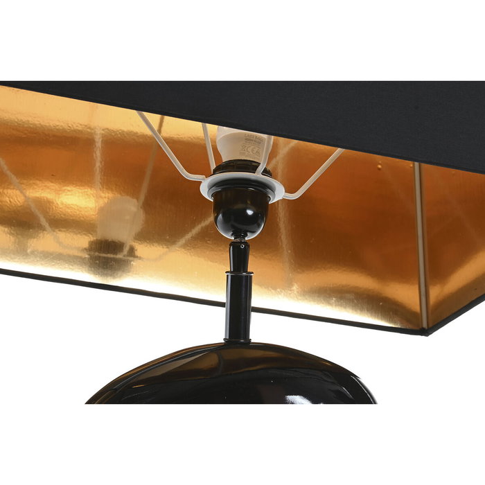 DKD Home Decor Lámpara de Sobremesa en Acero Patinado Negro