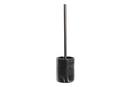 DKD Home Decor Escobillero de Resina Mármol Negro 10x10x40 cm