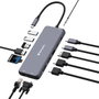 Verbatim Hub Pro USB-C Plata con 2xHDMI, VGA, RJ45 y múltiples puertos USB
