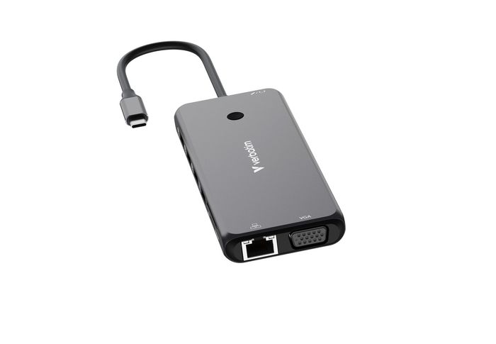 Verbatim Hub Pro USB-C Plata con 2xHDMI, VGA, RJ45 y múltiples puertos USB