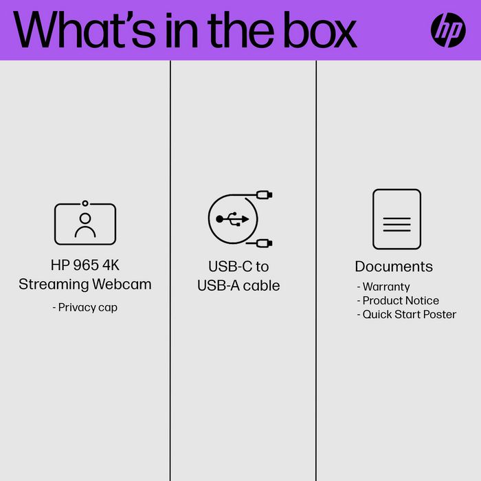 HP 965 4K Streaming Webcam HP 965 4K Streaming Webcam