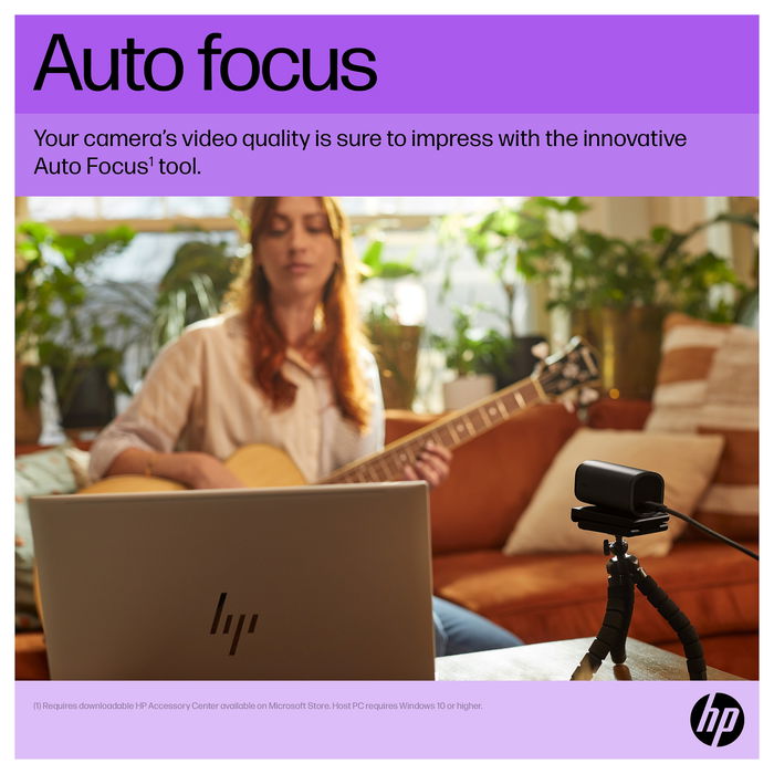 HP 965 Cámara Web Streaming 4K 8 MP, 3840 x 2160 Pixeles, USB