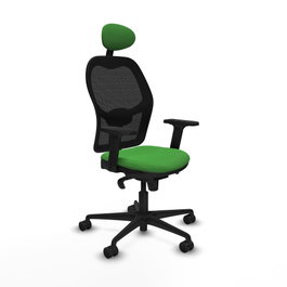 PIQUERAS Y CRESPO Silla de oficina Jorquera con mecanismo Sincro, Tela Verde y Malla Negra