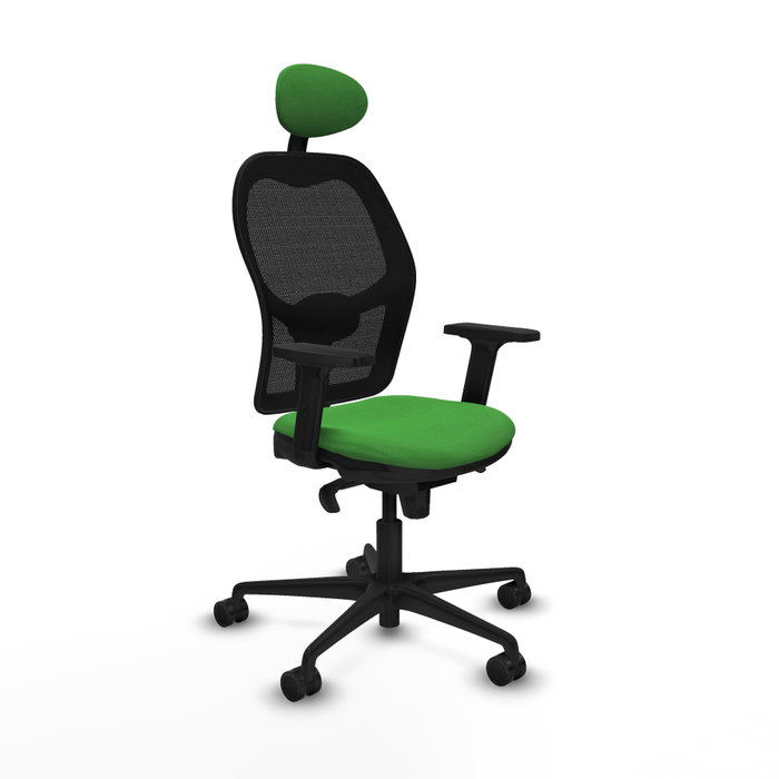PIQUERAS Y CRESPO Silla de oficina Jorquera con mecanismo Sincro, Tela Verde y Malla Negra PIQUERAS Y CRESPO Silla de oficina Jorquera con mecanismo Sincro, Tela Verde y Malla Negra