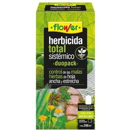 Flower Herbicida Total Sistémico para Malas Hierbas y Gramíneas, Duopack 25 ml + 25 ml