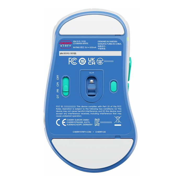 Cherry XTRFY M64 Wireless Gaming Mouse - Blanco, Inalámbrico, 26000 DPI, Ergonómico para Diestros, Batería Recargable, 75h Autonomía