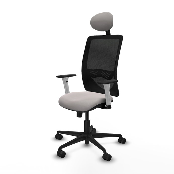 PIQUERAS Y CRESPO Silla de oficina Zulema con mecanismo Sincro, Blanco y Negro