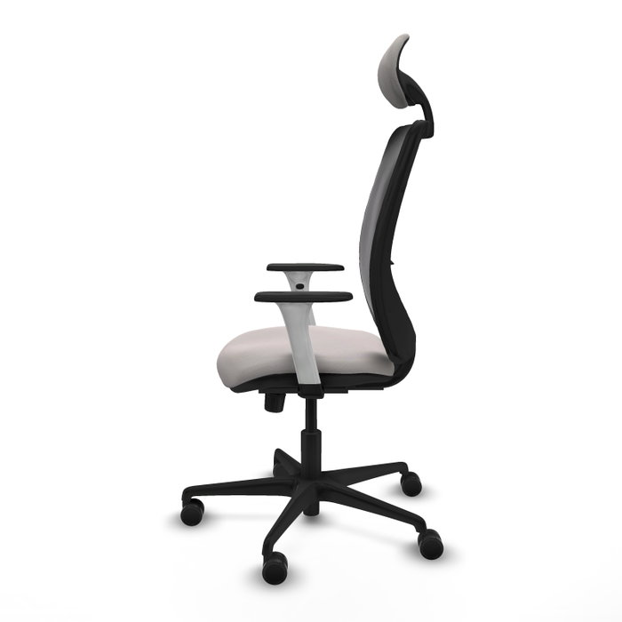 PIQUERAS Y CRESPO Silla de oficina Zulema con mecanismo Sincro, Blanco y Negro