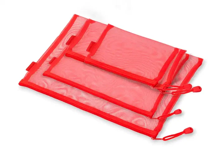 Liderpapel Bolsa Zipper Bag Multiusos Expositor 40 Unidades Poliéster Transpirable Tamaños y Colores