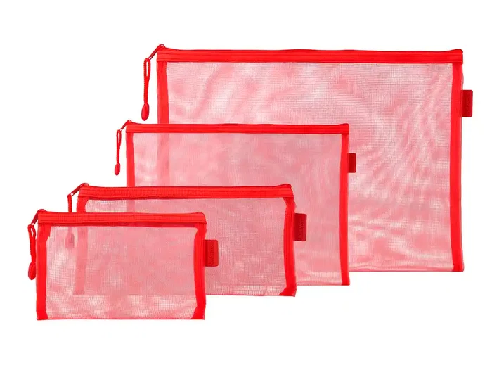 Liderpapel Bolsa Zipper Bag Multiusos Expositor 40 Unidades Poliéster Transpirable Tamaños y Colores