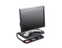 Q-connect Soporte para Portátil y Monitor con Bandeja Organizadora, Negro, 380x295x110 mm