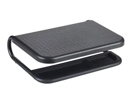 Q-connect Soporte para Portátil y Monitor con Bandeja Organizadora, Negro, 380x295x110 mm