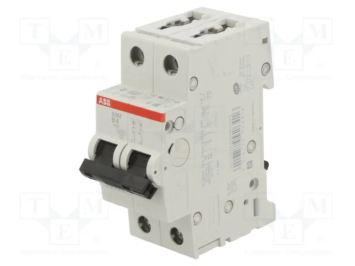 ABB S200 Interruptor magnetotérmico 2 polos 4A 6kA ABB S200 Interruptor magnetotérmico 2 polos 4A 6kA